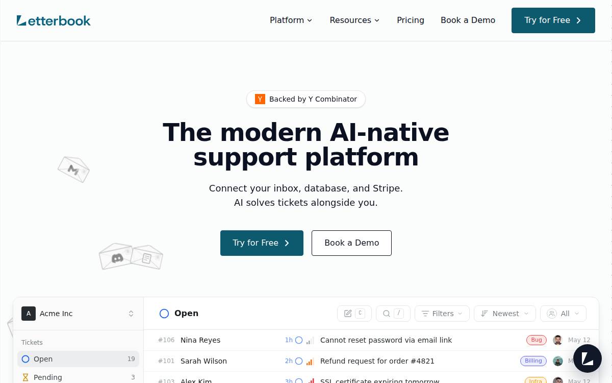 Letterbook website preview