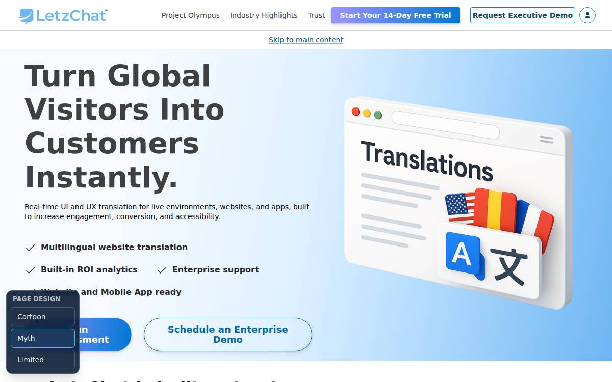 LetzChat website preview
