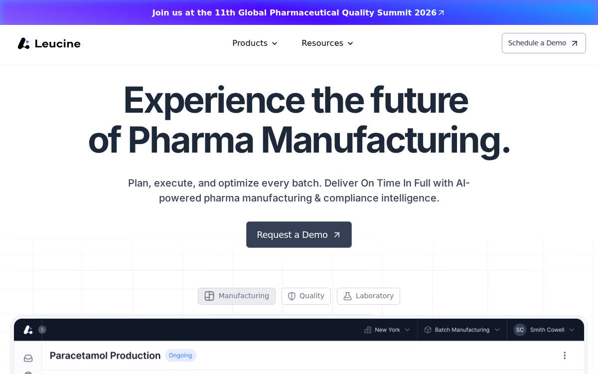 Leucine website preview