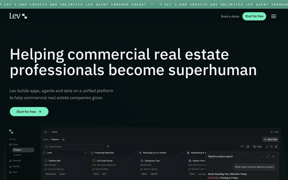 Lev website preview