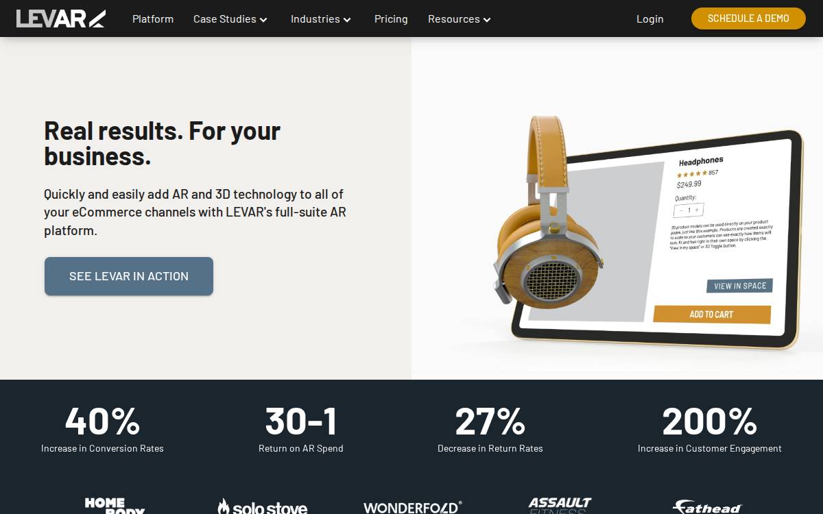 levAR website preview