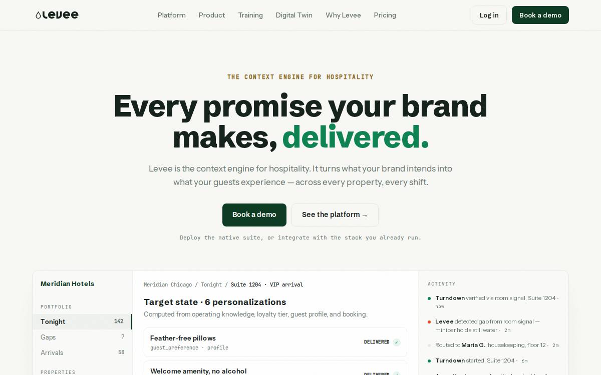 Levee website preview