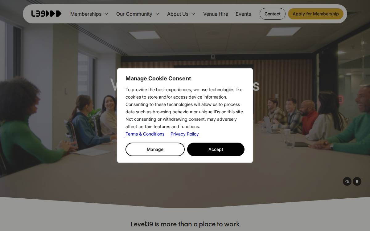 Level39 website preview