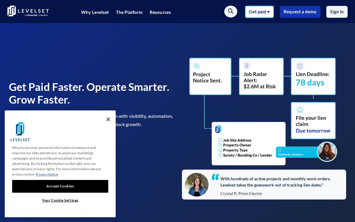 Levelset website preview
