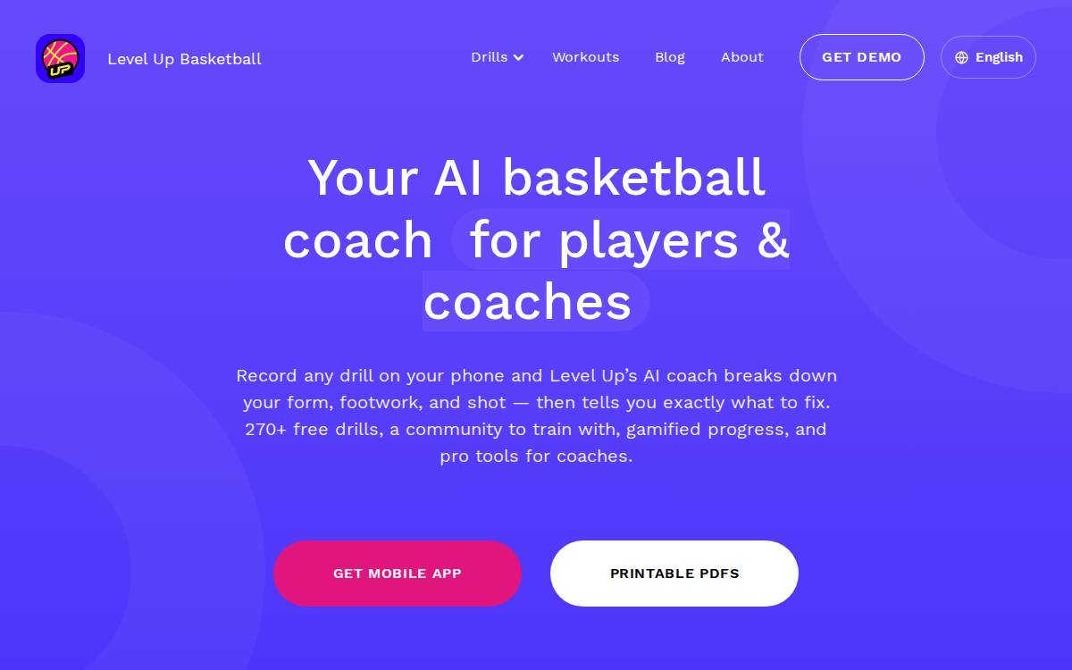 Levelupbasket website preview
