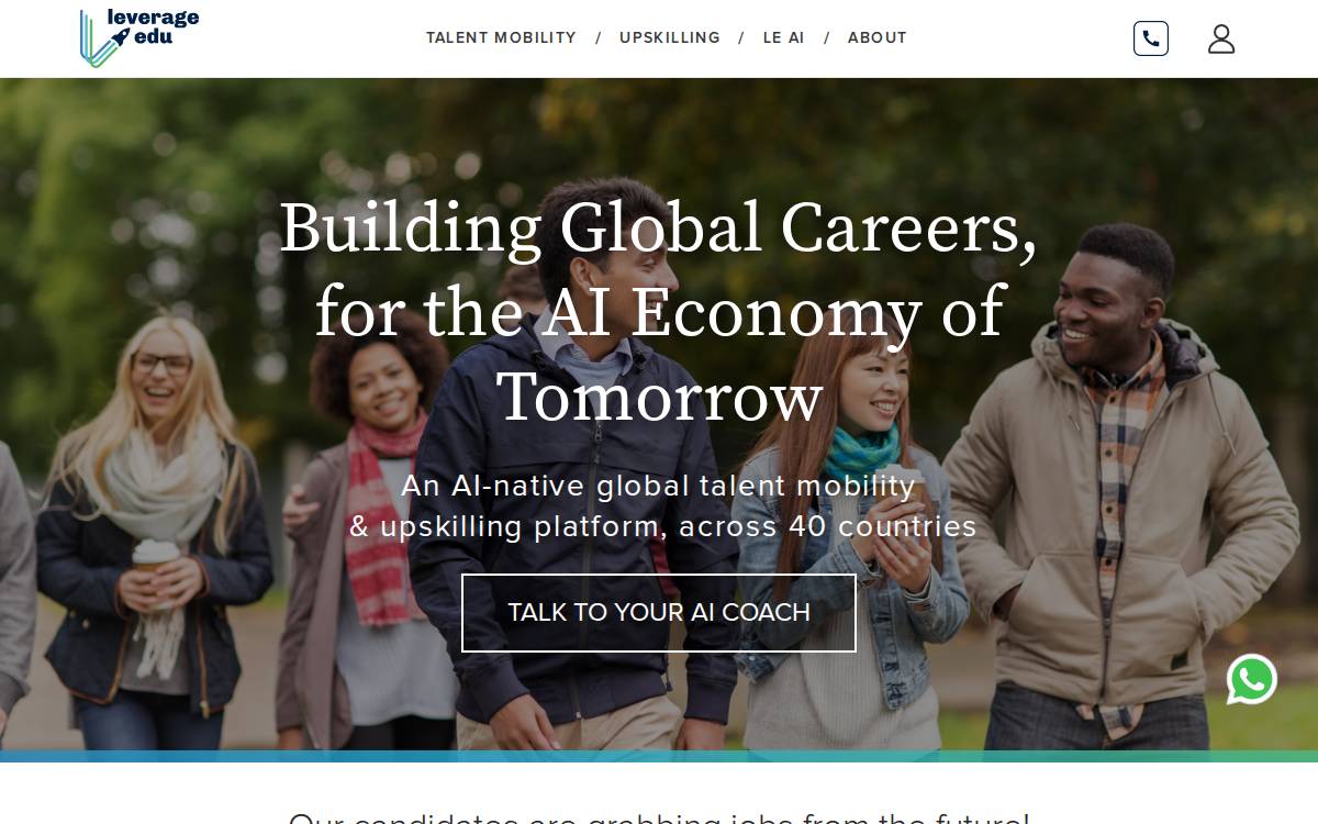 Leverage Edu website preview