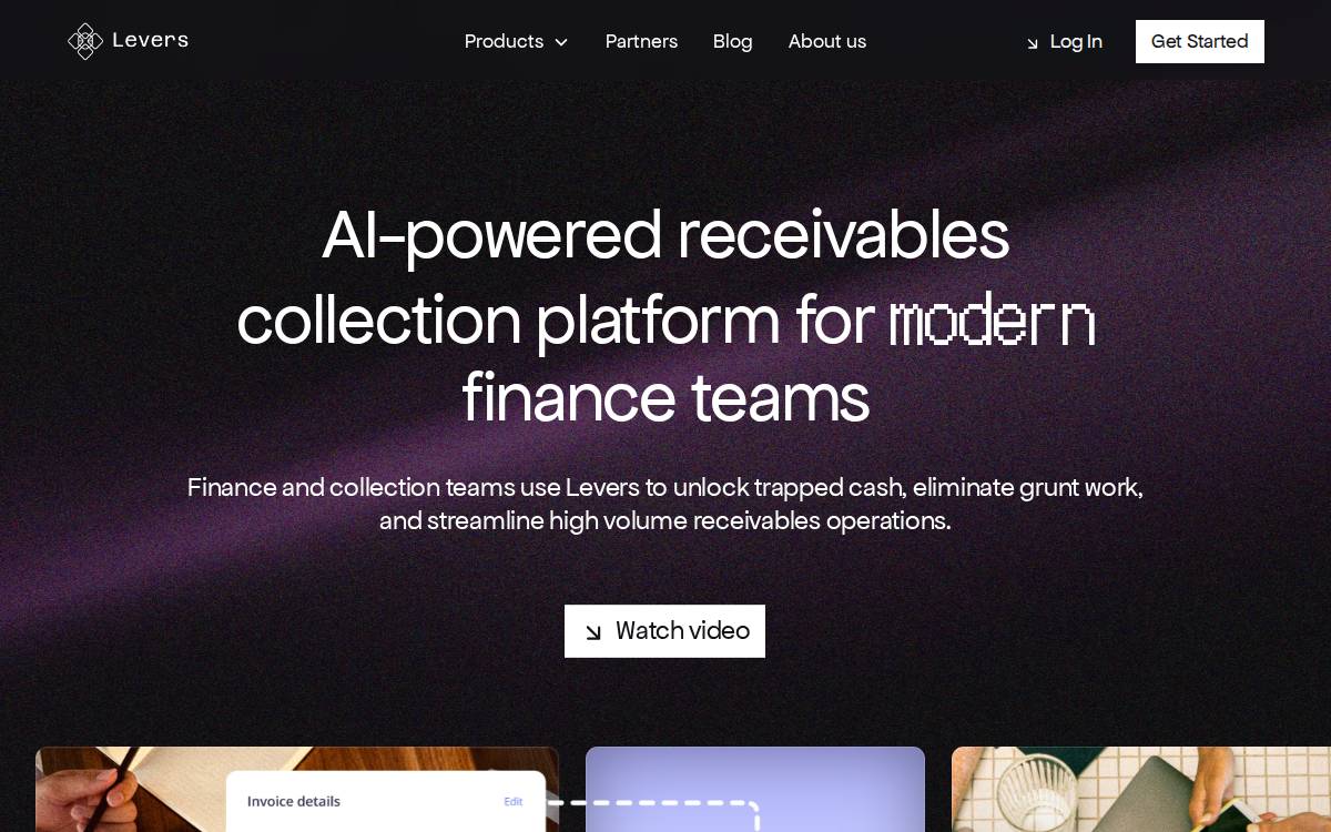 Levers website preview