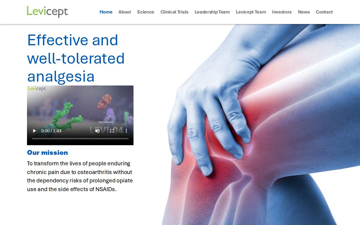 Levicept website preview