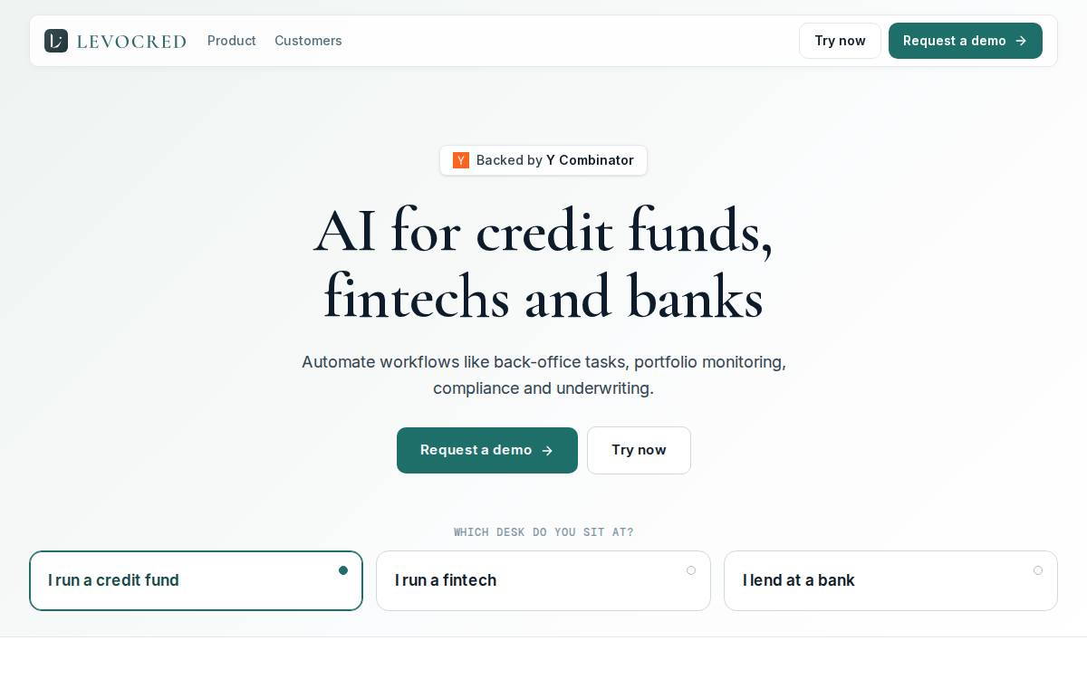 Levocred AI website preview