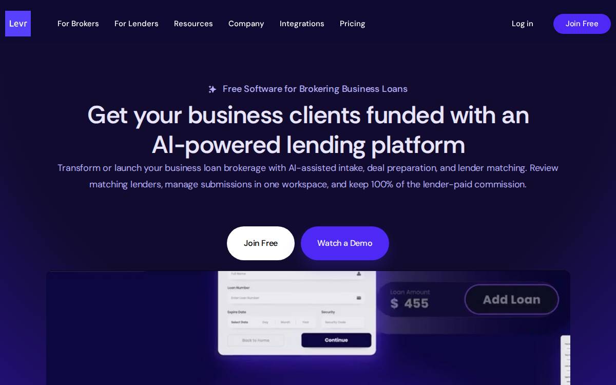 Levr website preview