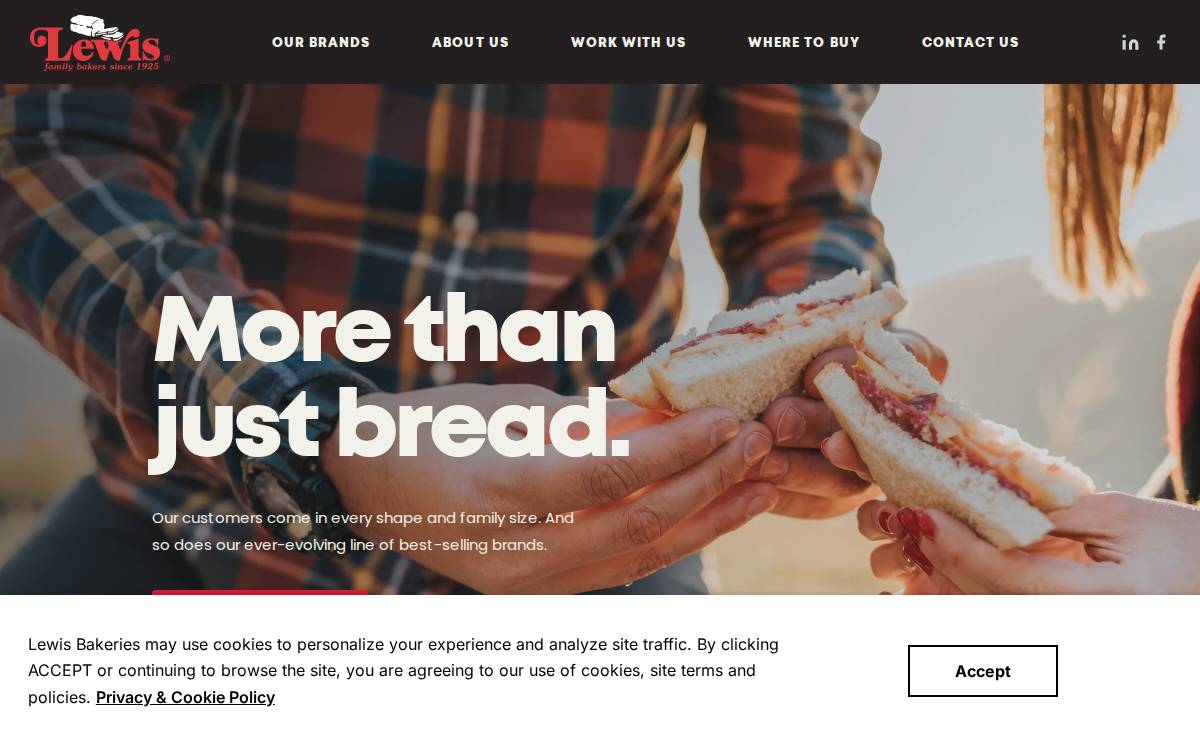 Lewisbakeries website preview