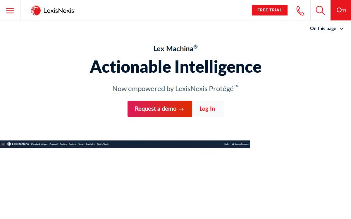 Lex machina website preview