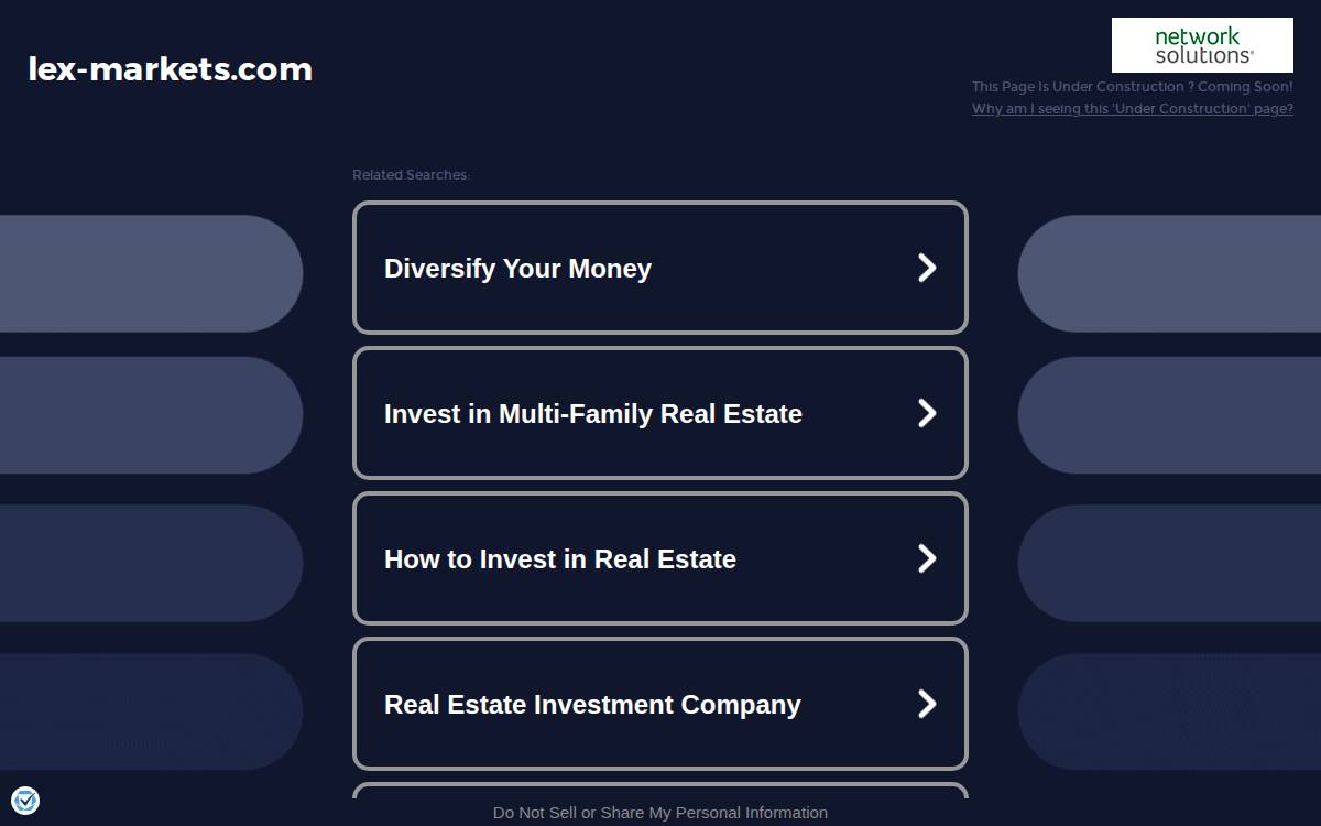 LEX Markets website preview