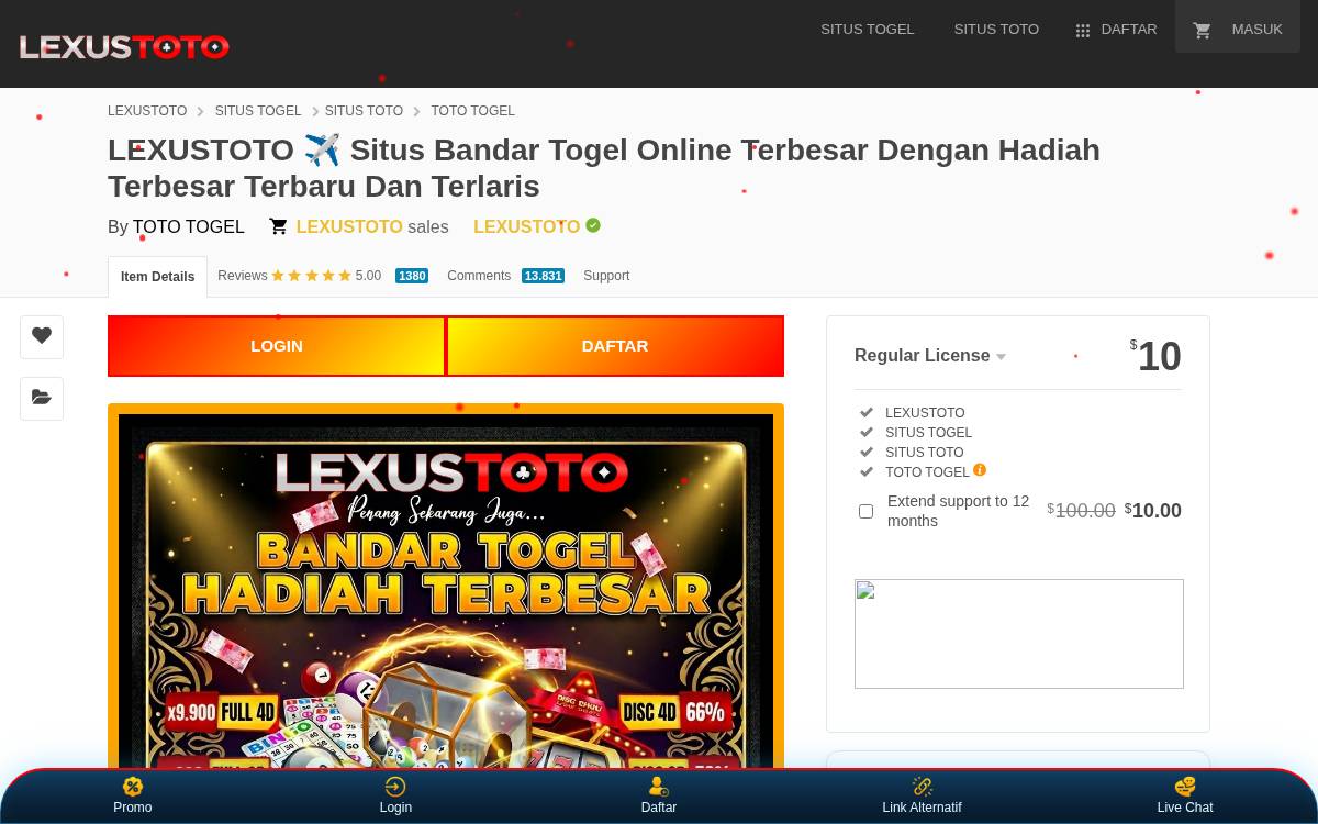 lexustoto website preview