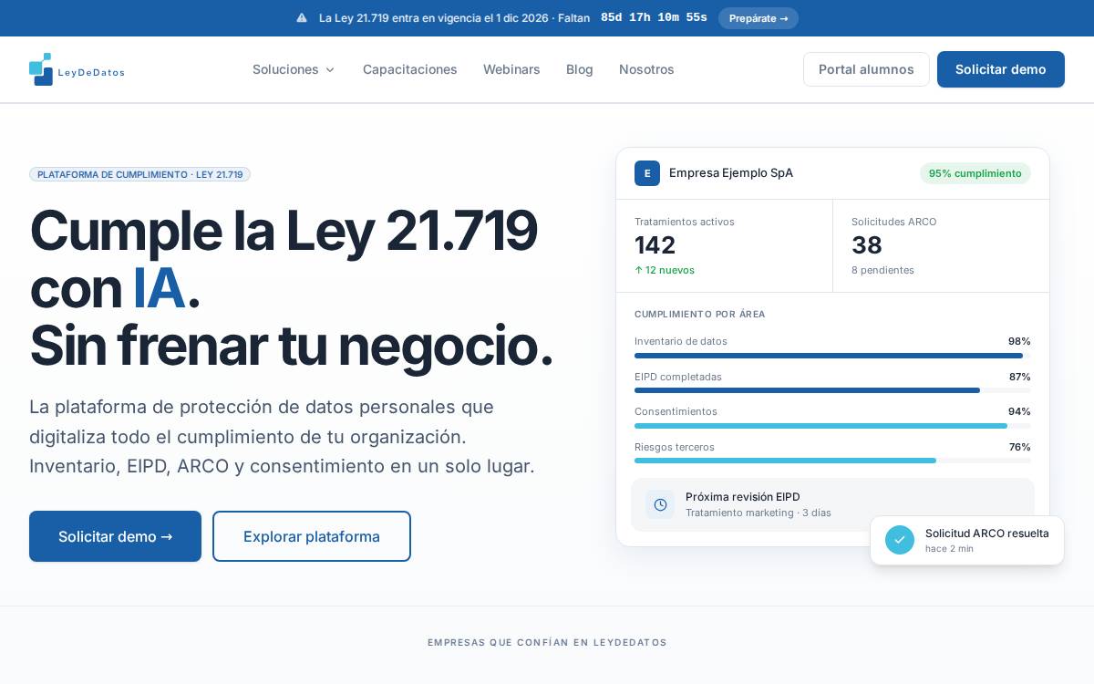 Leydedatos website preview