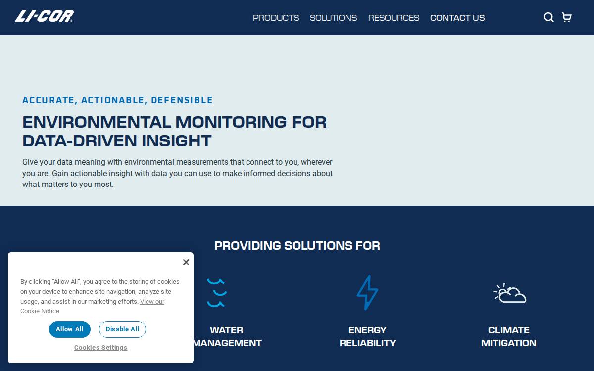 LI-COR, Inc. website preview