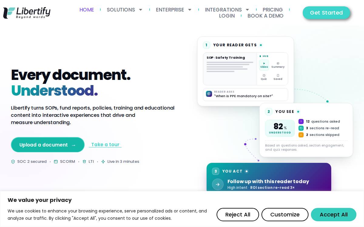 Libertify website preview