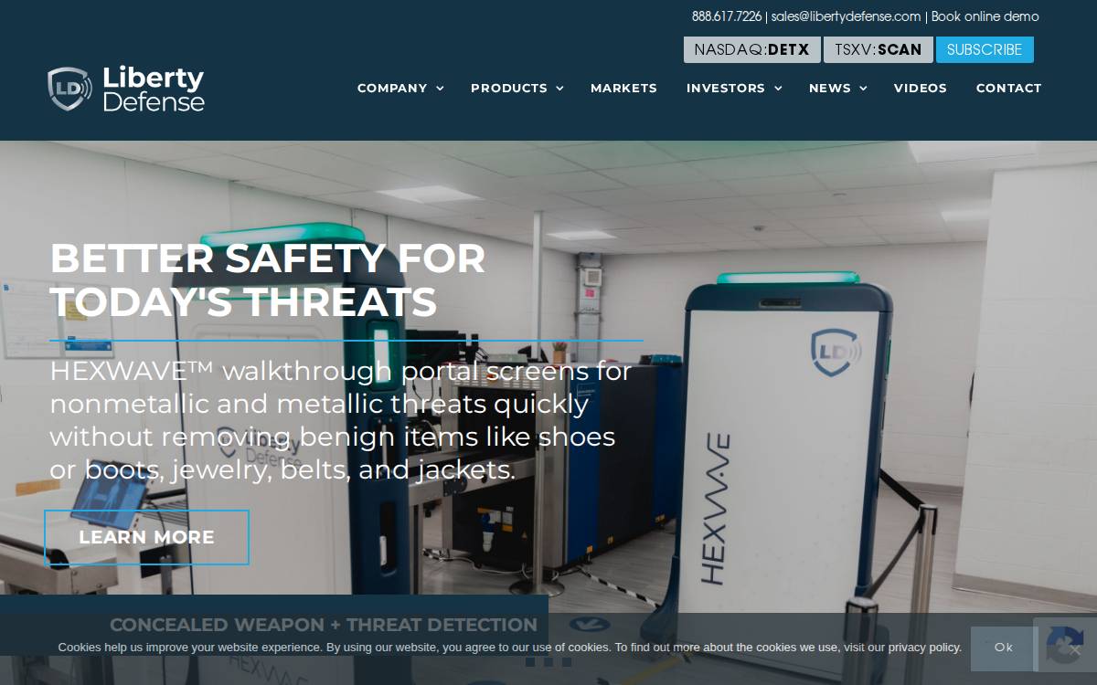 Liberty Defense Holdings website preview