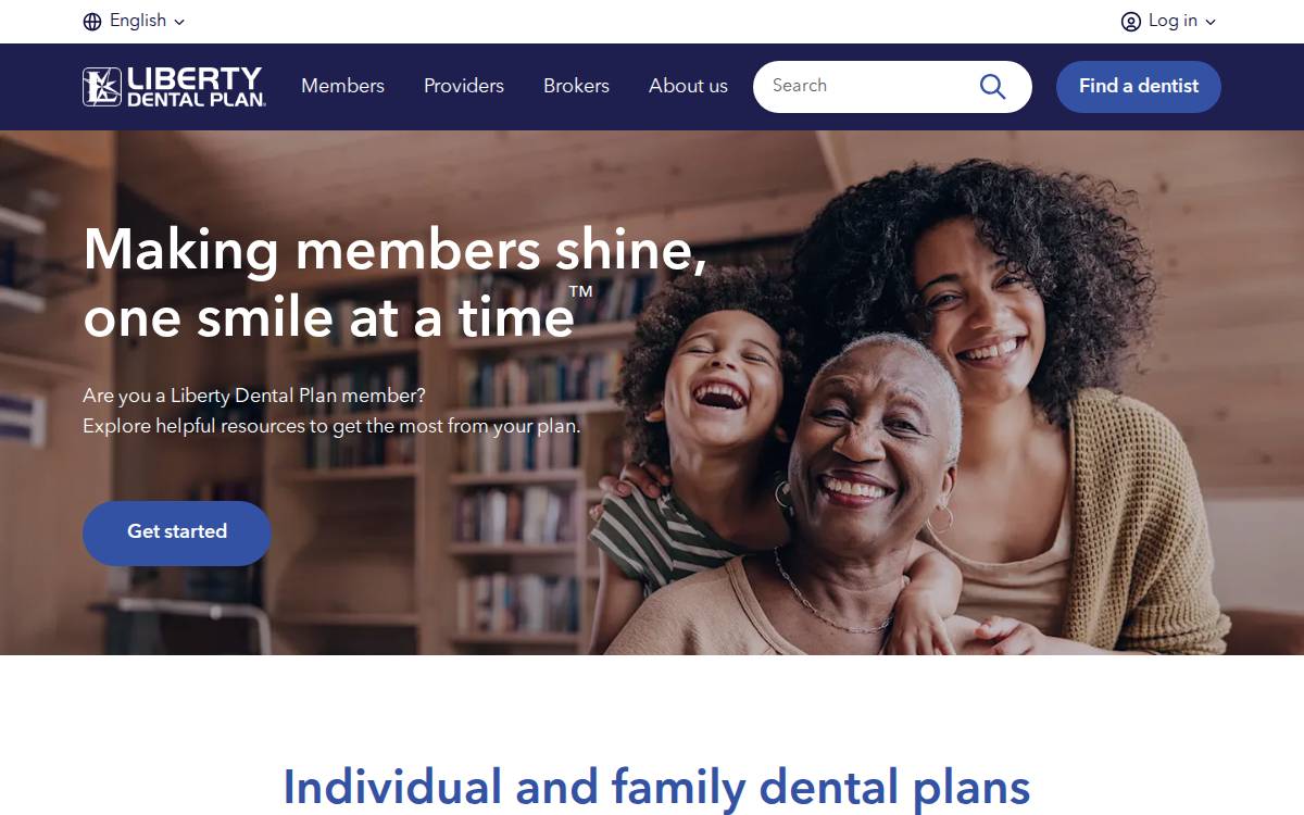 Liberty Dental Plan website preview
