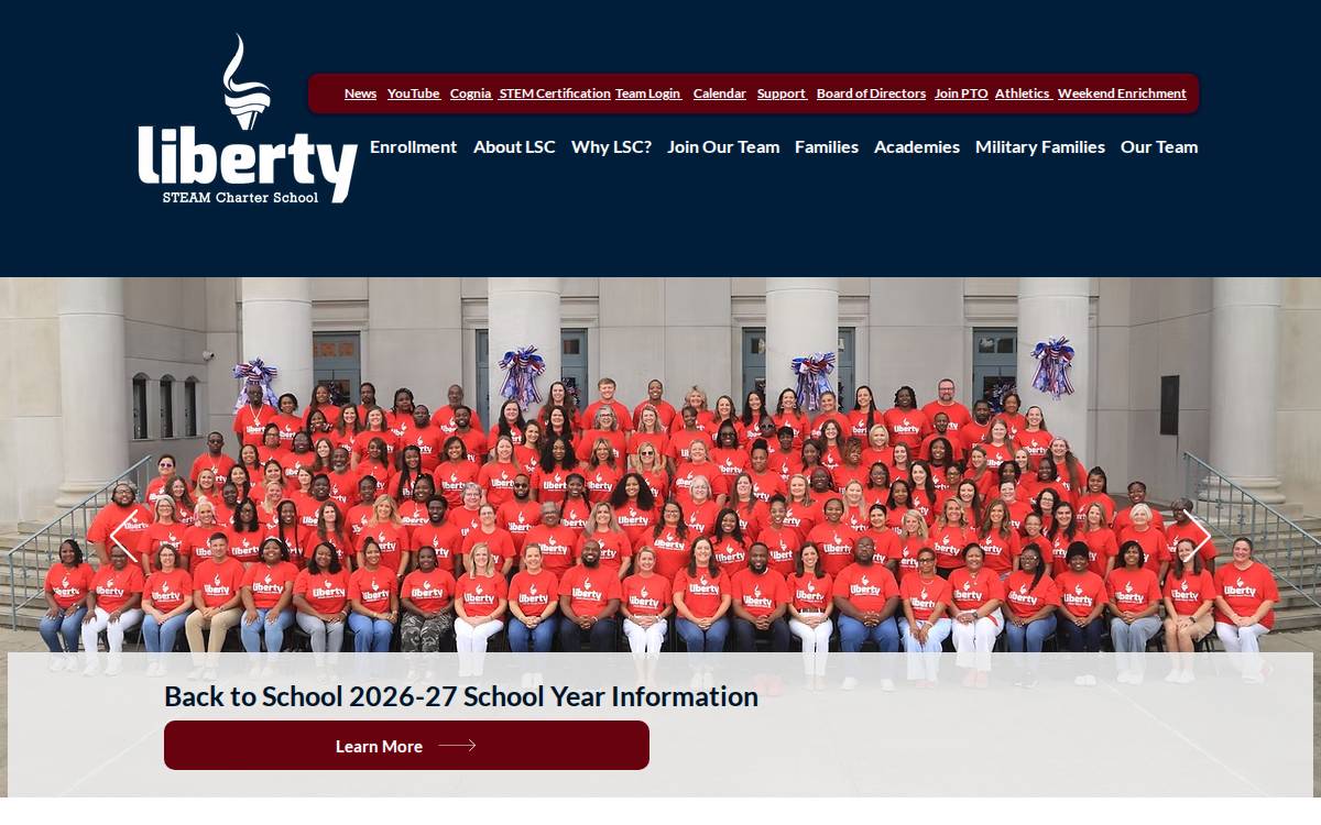 Libertysteamcharter website preview