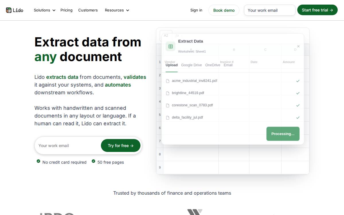 Lido website preview