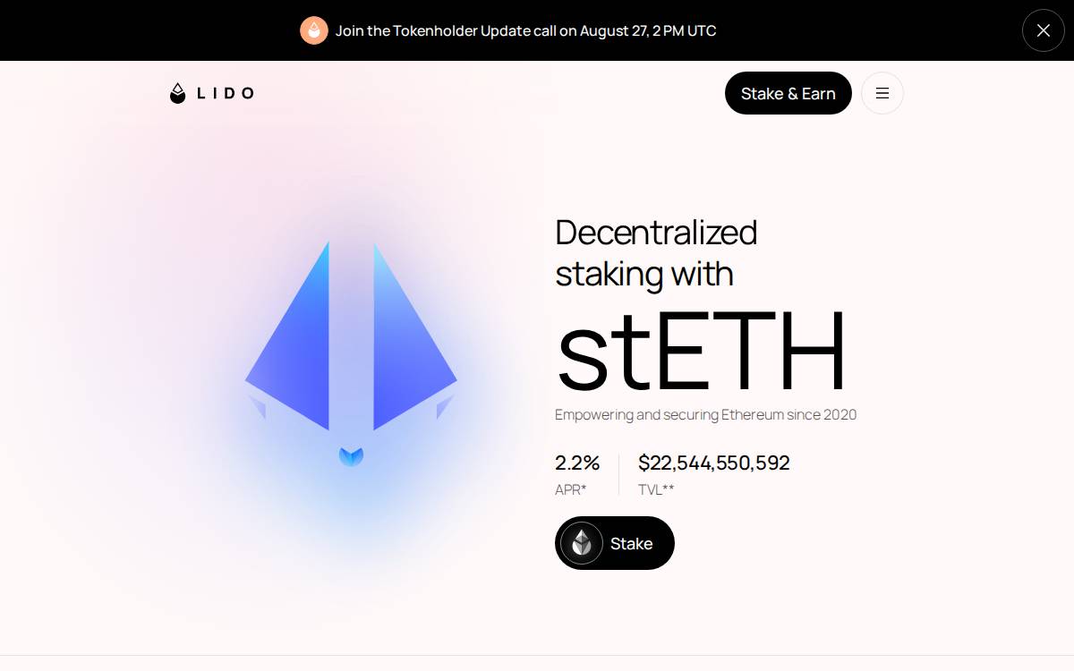 Lido Finance website preview