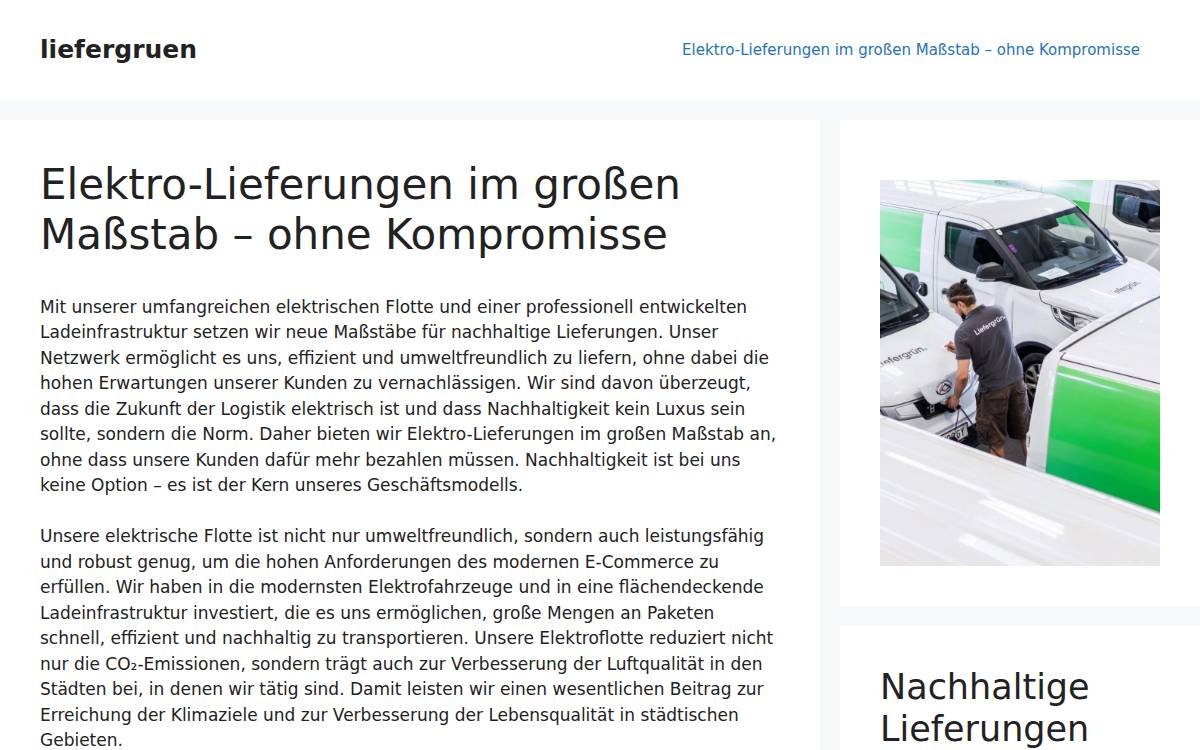Liefergruen website preview
