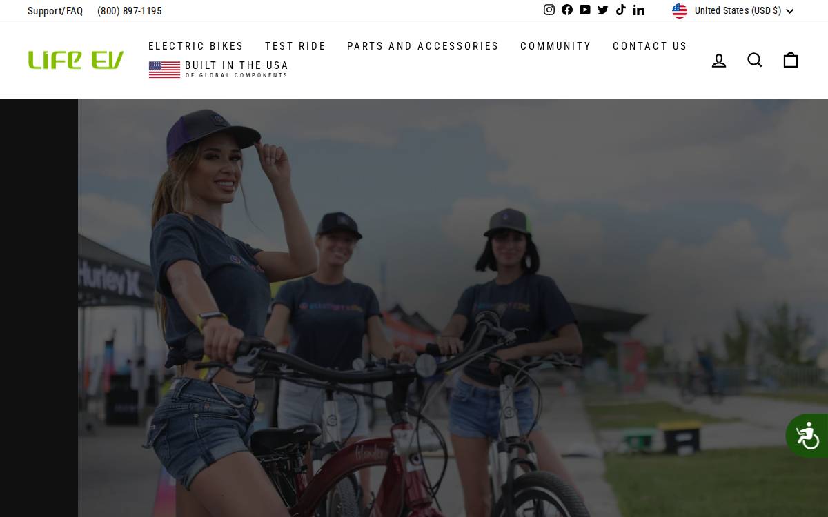 Life Electric Vehicles website preview
