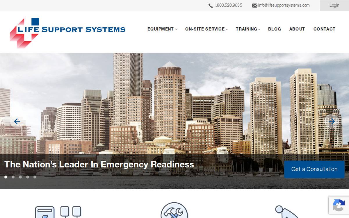 Life Support Systems : Emergency Equipment Services website preview
