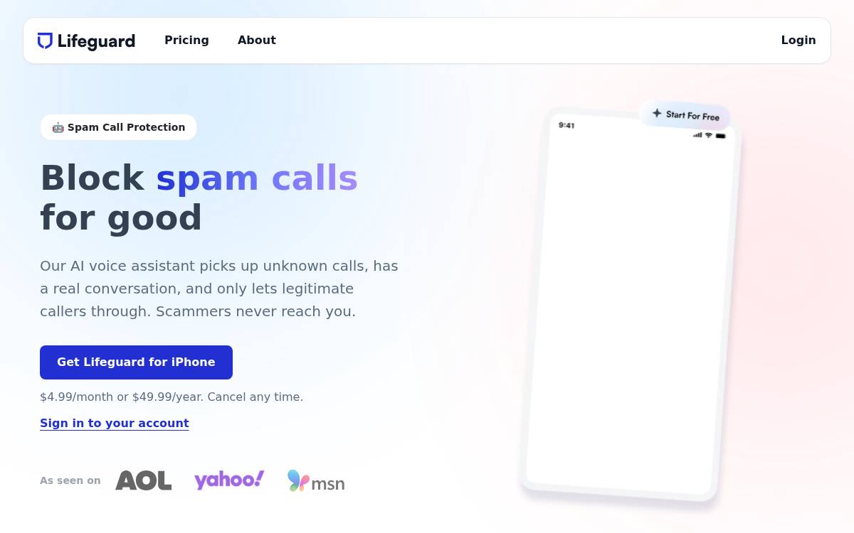Lifeguard website preview