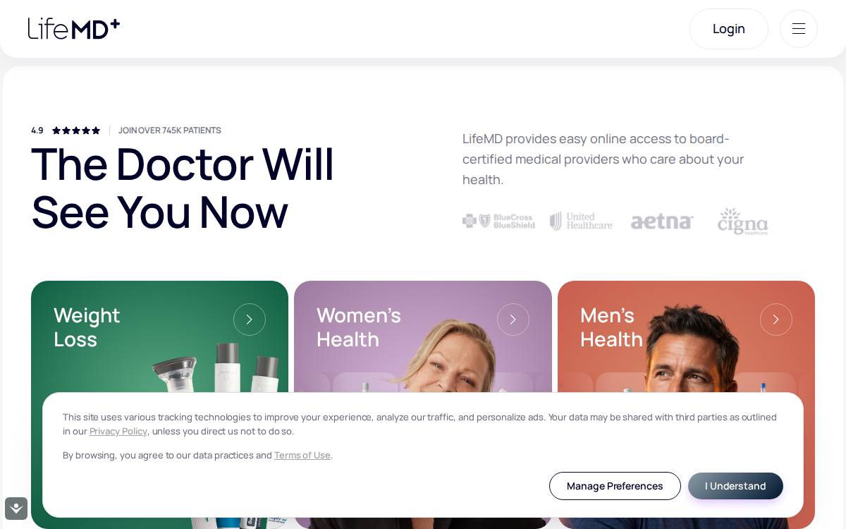 Lifemd website preview