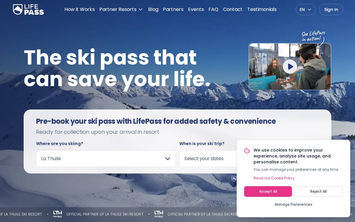 Lifepass website preview