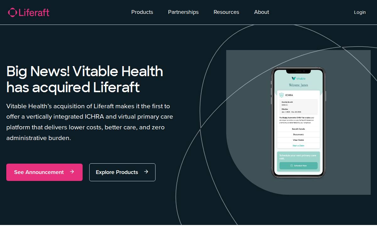 Liferaft website preview