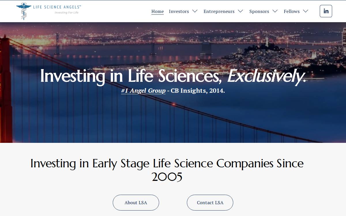 Lifescienceangels website preview