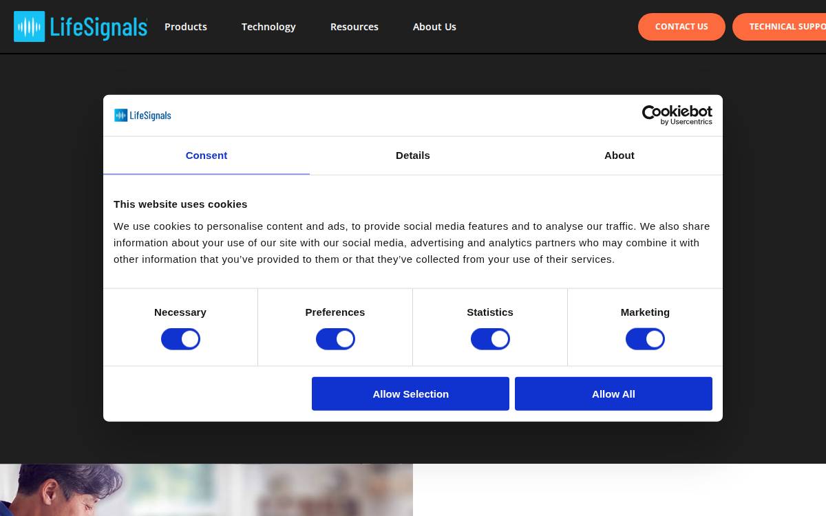 LifeSignals website preview