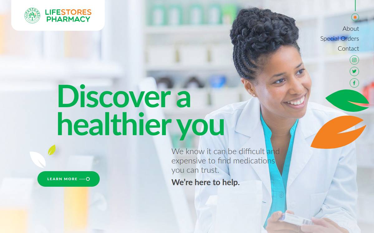 Lifestorespharmacy website preview