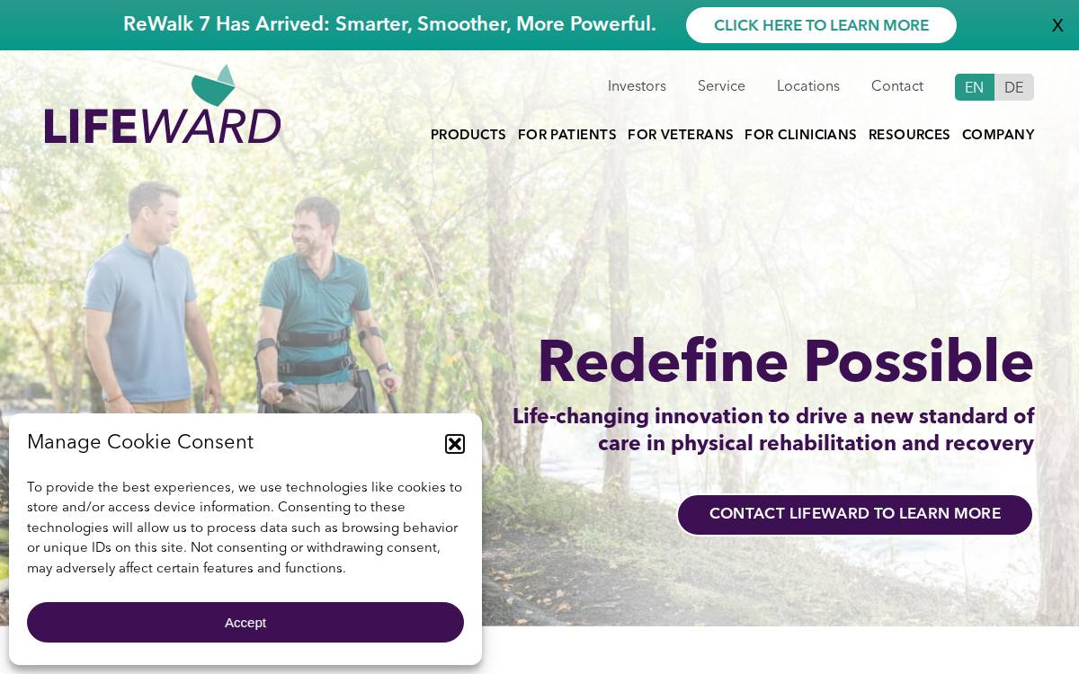 Lifeward website preview