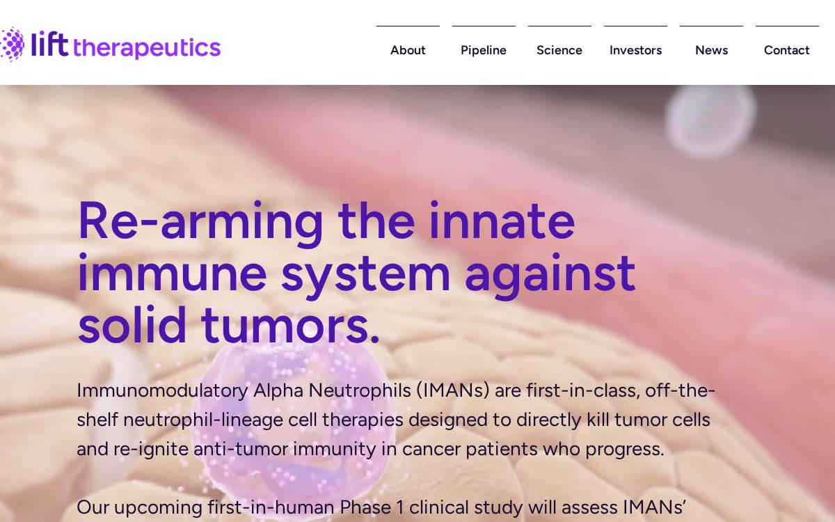 LIfT Biosciences website preview