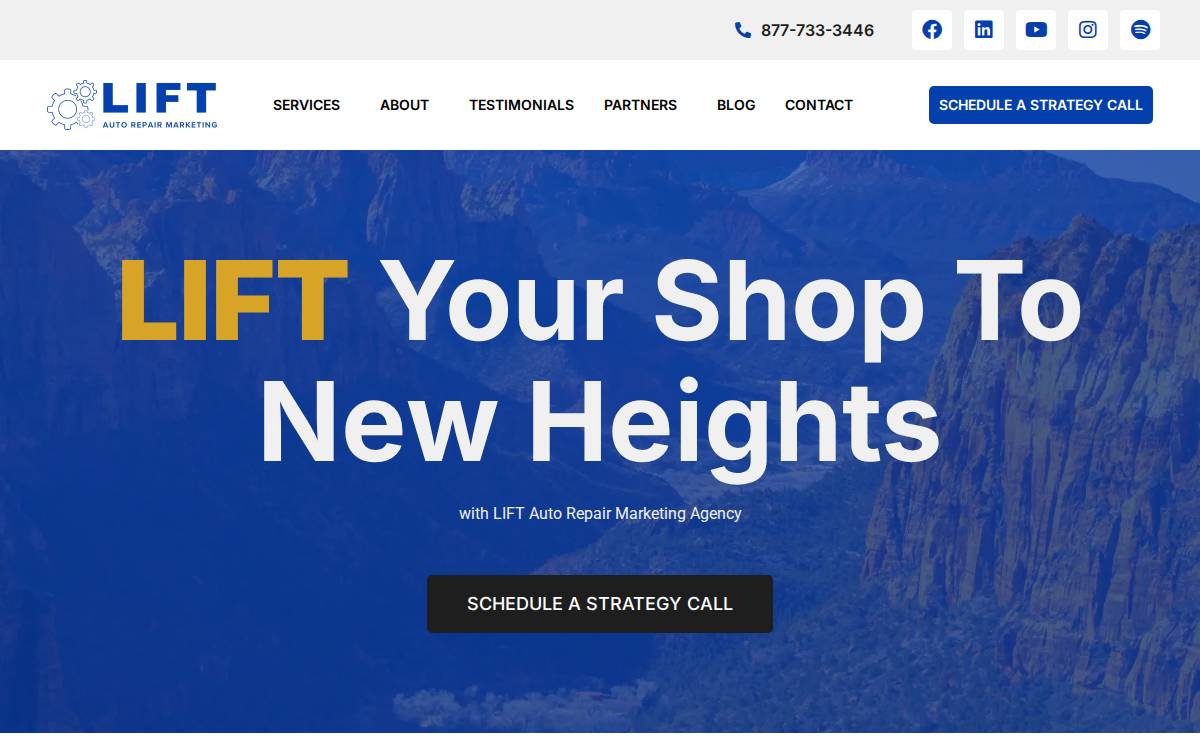 Liftautorepairmarketing website preview