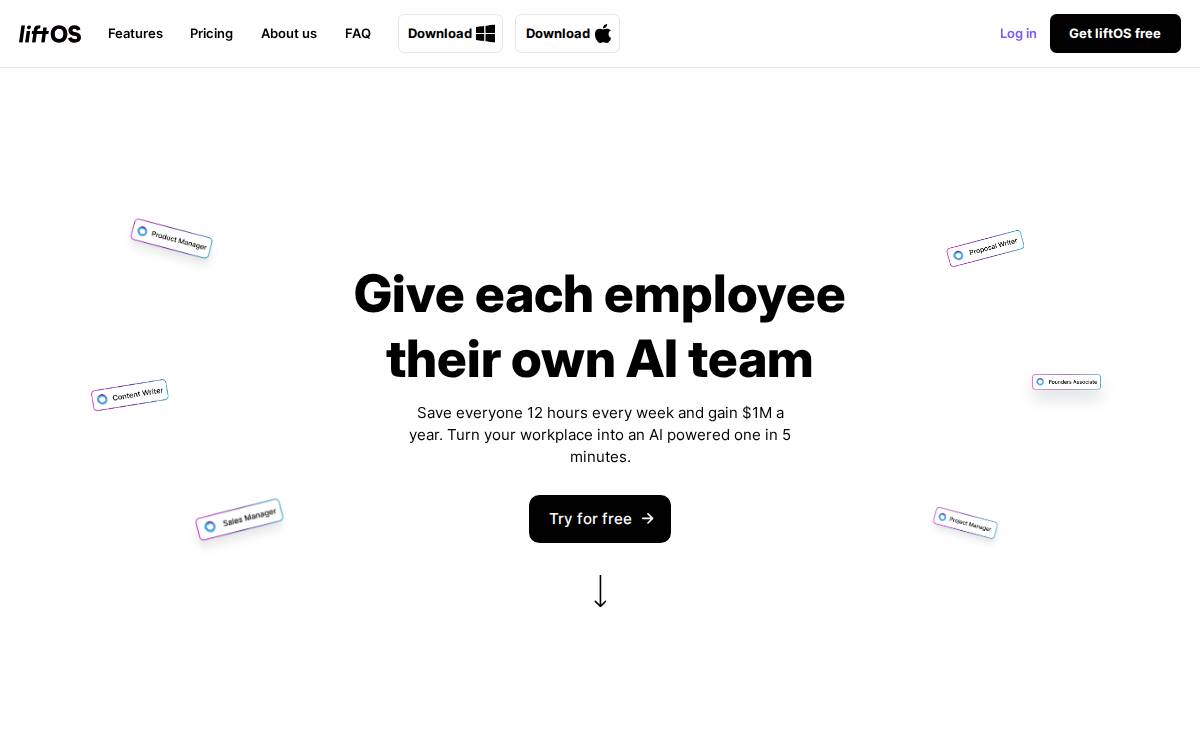 Liftos website preview