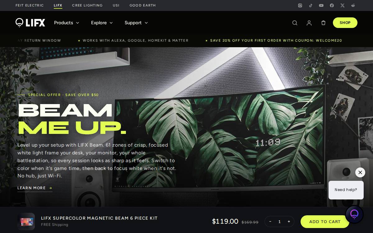 LIFX website preview