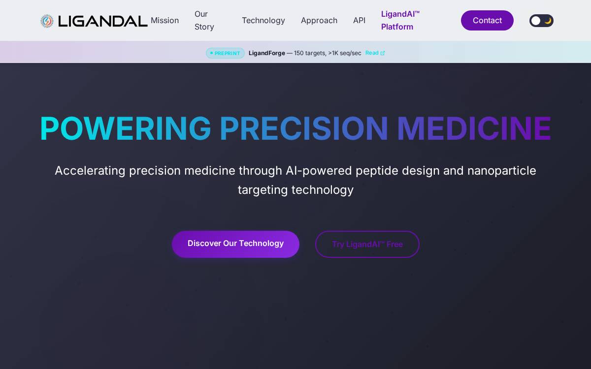Ligandal website preview