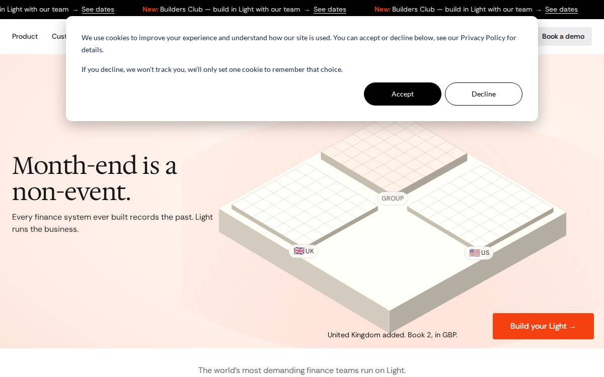 Light website preview