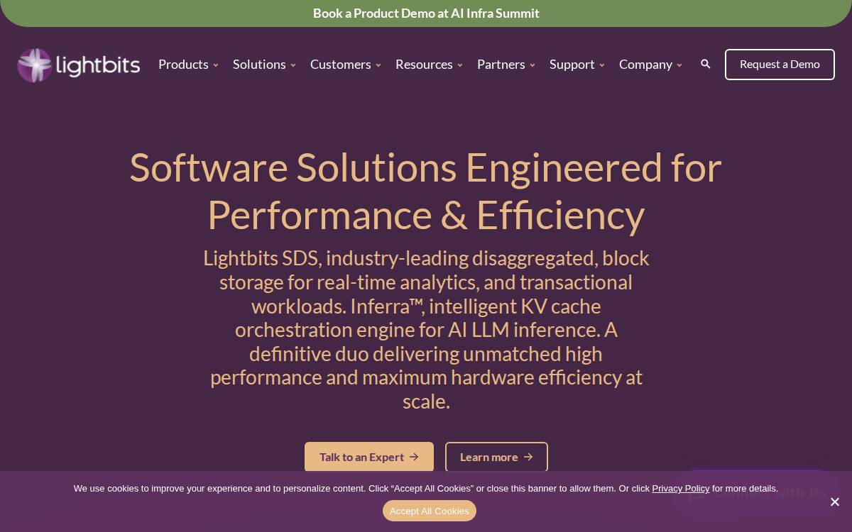 Lightbits Labs website preview