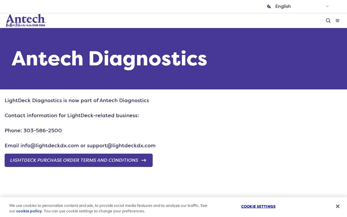 LightDeck Diagnostics website preview