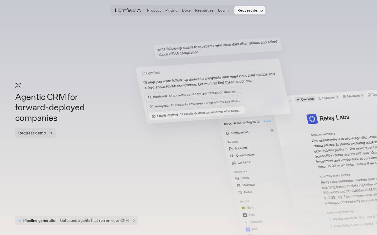 Lightfield website preview