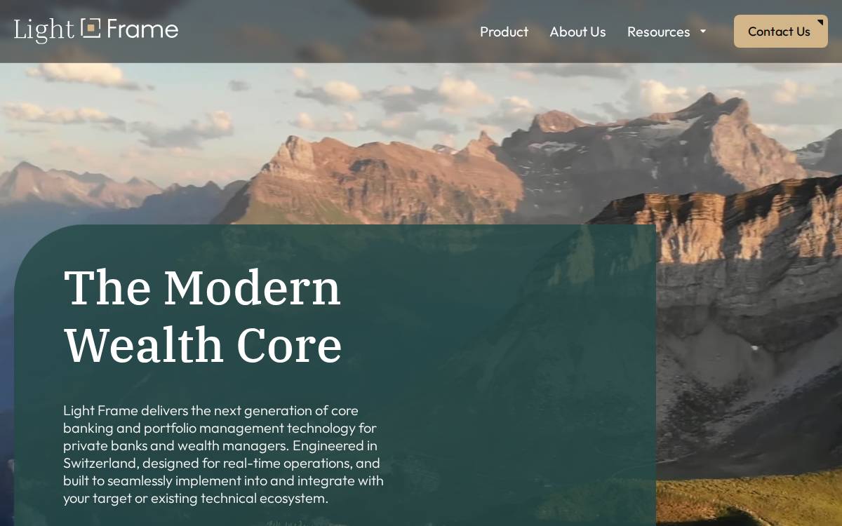 Lightframe website preview