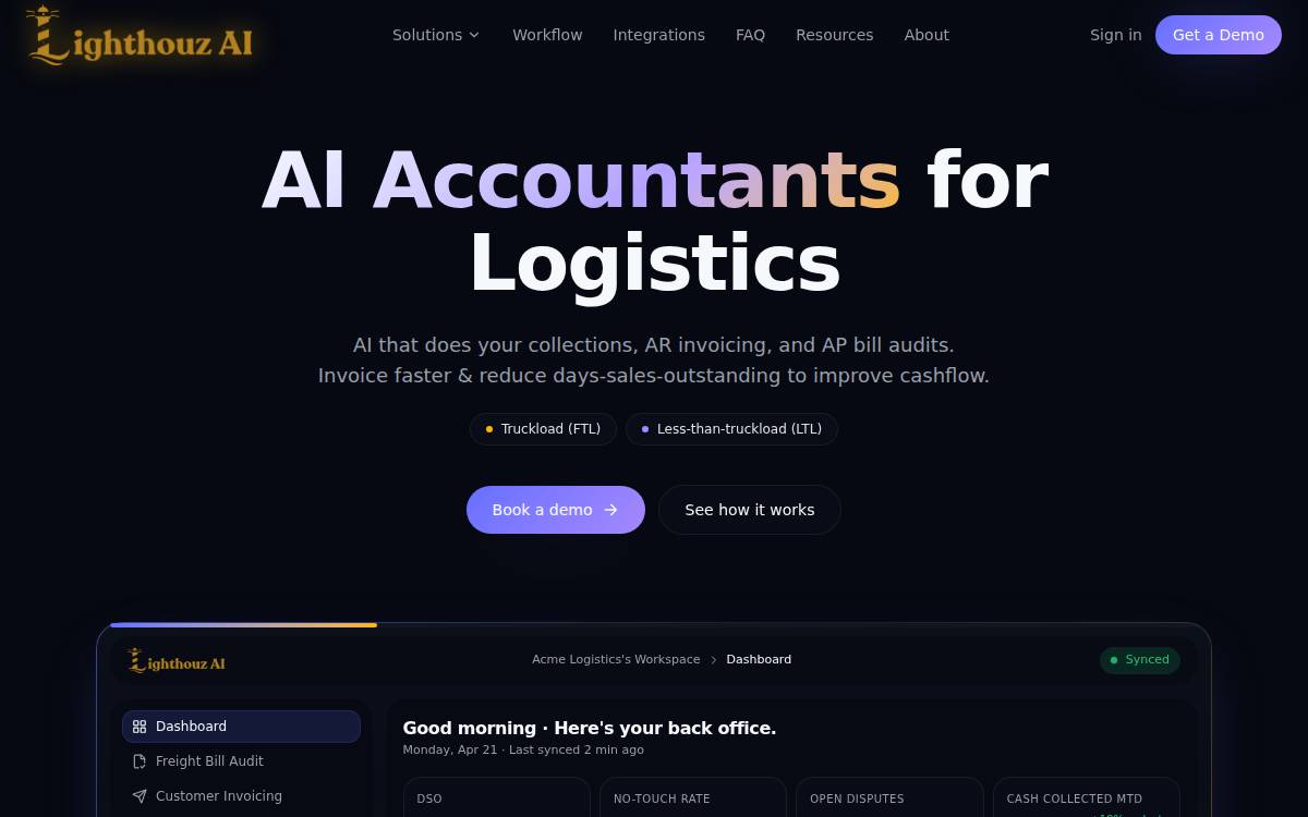 Lighthouz AI website preview