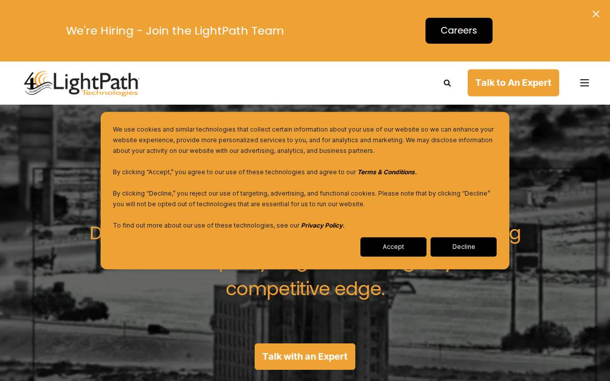 Lightpath Technologies website preview
