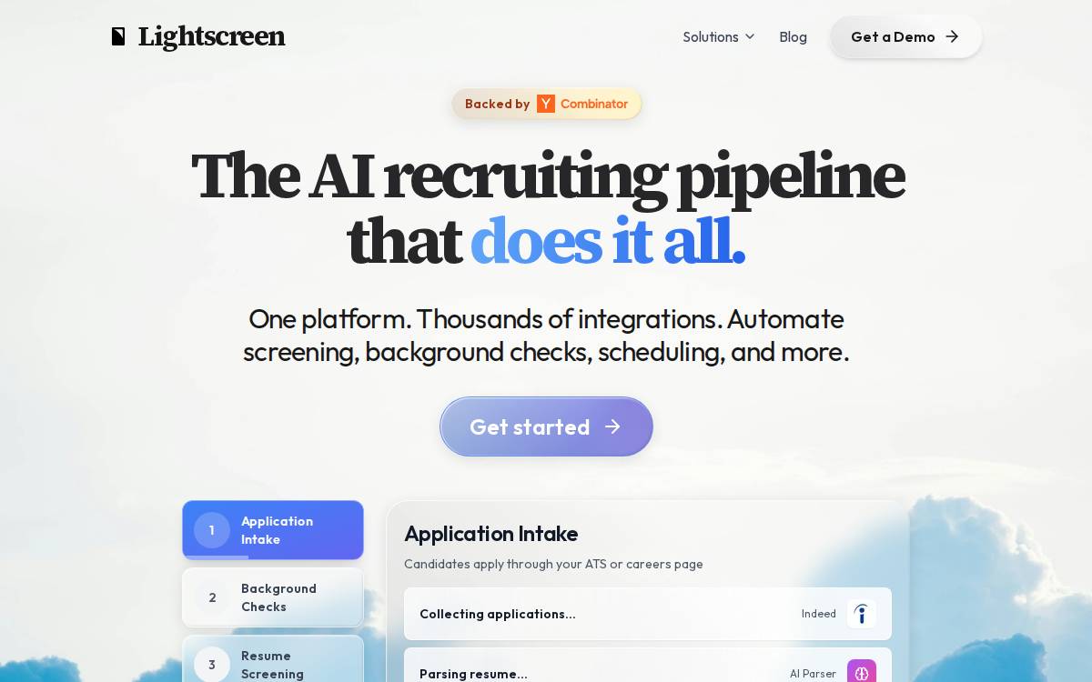 Lightscreen AI website preview
